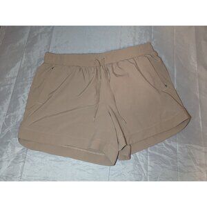 Calia Women's Size Large Beige/Tan Light Weight Shorts 5" Inseam Zip Pockets